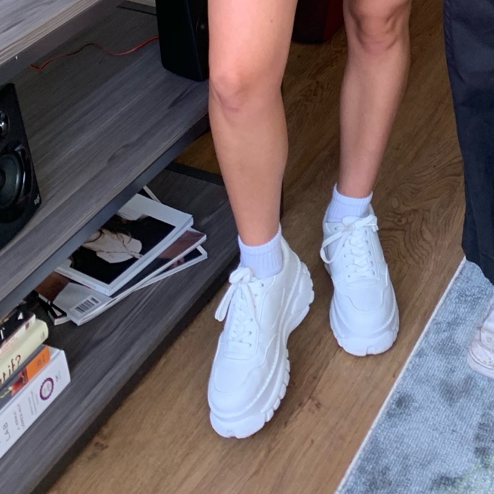 White platform sneakers